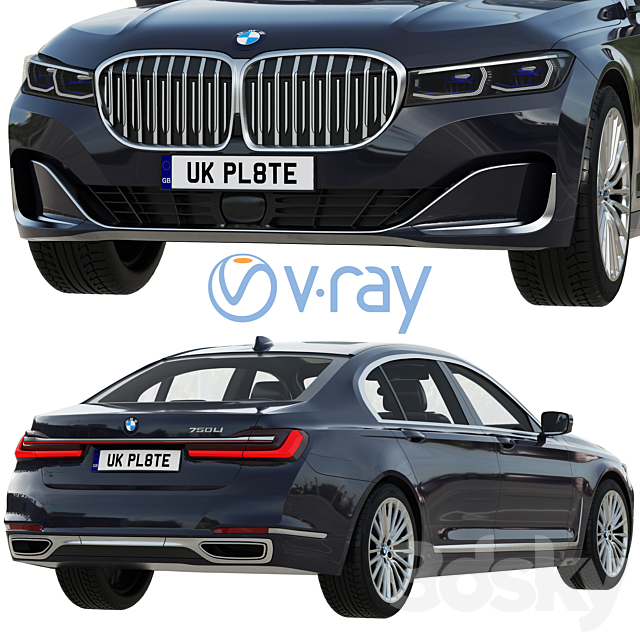 BMW 750Li 3DS Max Model - thumbnail 4