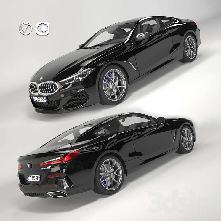 BMW 8 Series M850i coupe 2019 3DS Max - thumbnail 1