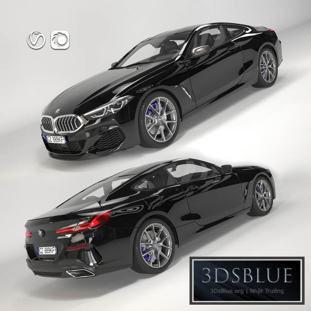 BMW 8 Series M850i coupe 2019 3DS Max - thumbnail 3