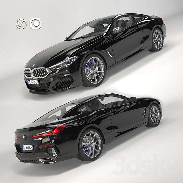 BMW 8 Series M850i coupe 2019 3DSMax File - thumbnail 1