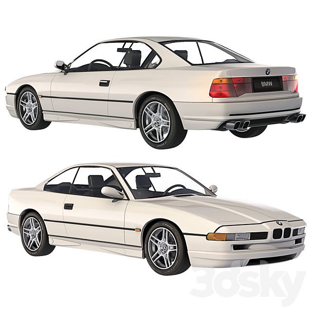 BMW E31 850 CSI 1995 3DS Max Model - thumbnail 2