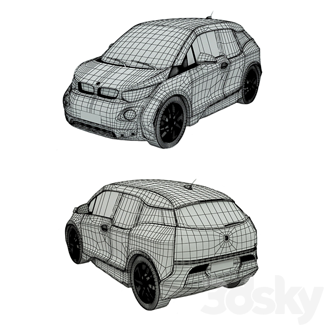 Bmw i3 3DS Max Model - thumbnail 4