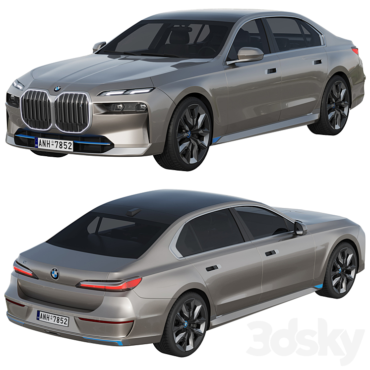 BMW i7 2023 3DS Max - thumbnail 2