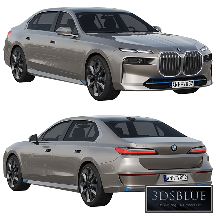 BMW i7 2023 3DS Max - thumbnail 3