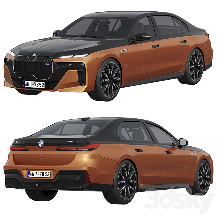 BMW i7 M70 3DS Max Model - thumbnail 2