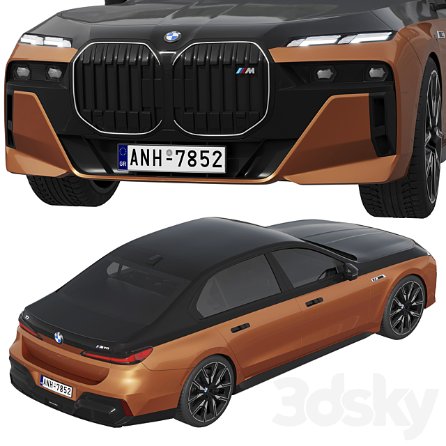 BMW i7 M70 3DS Max Model - thumbnail 4