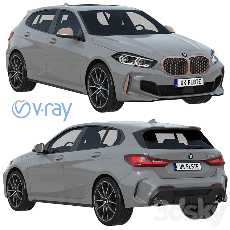 BMW M135i 2022 3DS Max Model - thumbnail 1