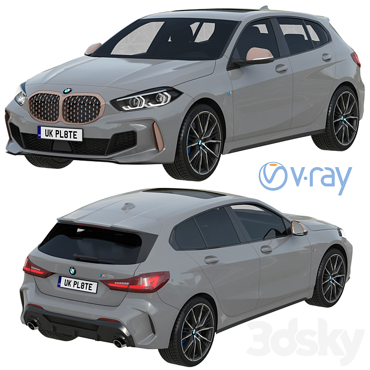 BMW M135i 2022 3DS Max Model - thumbnail 2