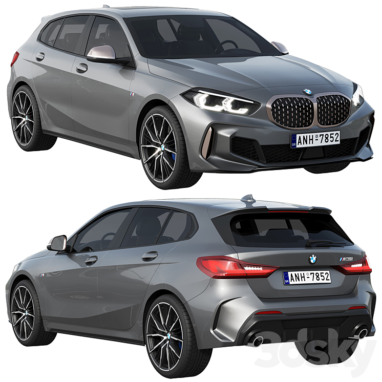 BMW M135i 2022 3DS Max Model - thumbnail 1