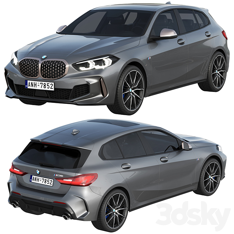 BMW M135i 2022 3DS Max Model - thumbnail 2