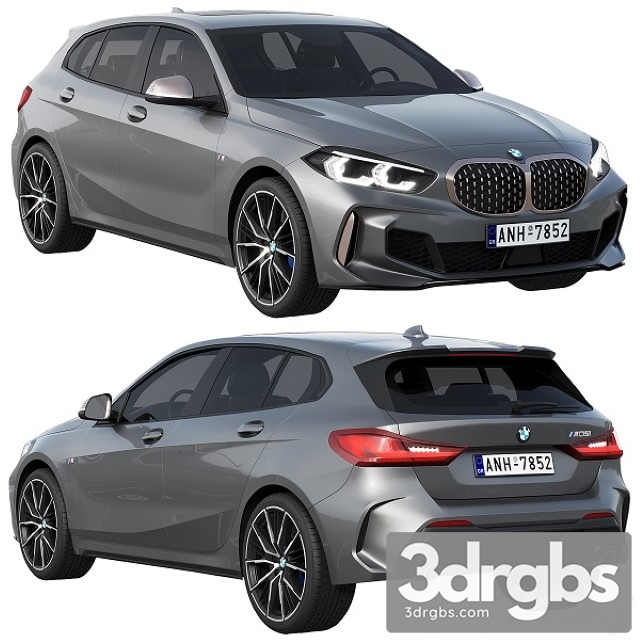 BMW M135i 2022 3dsmax Download - thumbnail 1