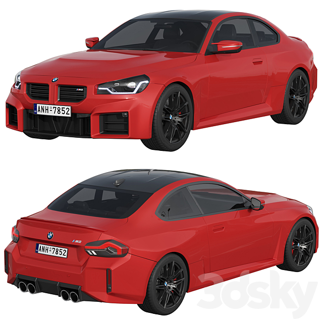 BMW M2 2022 3DS Max Model - thumbnail 2