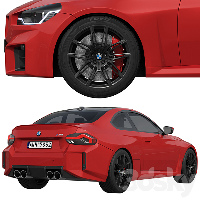 BMW M2 2022 3DS Max Model - thumbnail 4