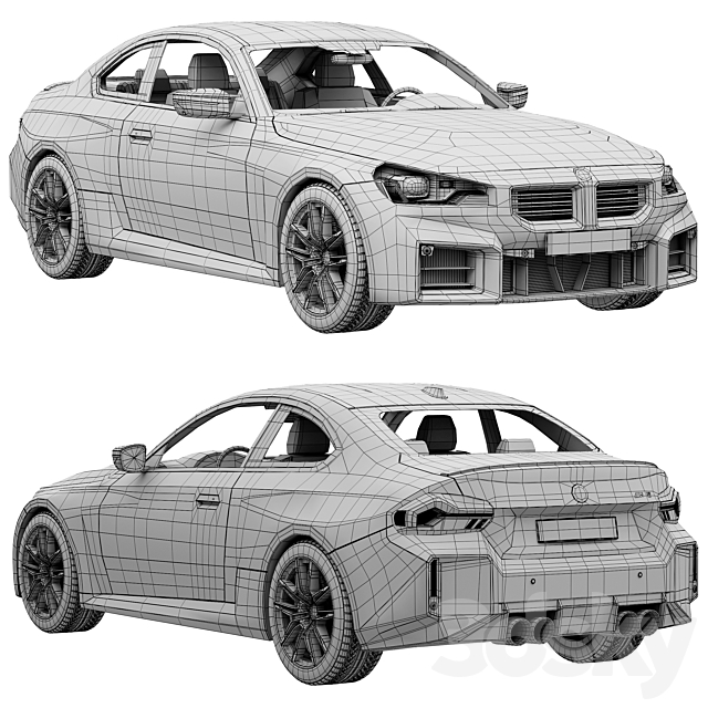 BMW M2 2022 3DS Max Model - thumbnail 5