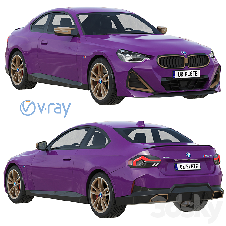 BMW M240i Coupé G42 2022 3DS Max Model - thumbnail 1