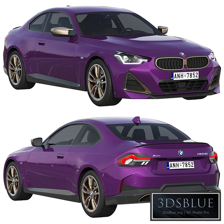 BMW M240i Coupé G42 2022 3DS Max - thumbnail 3