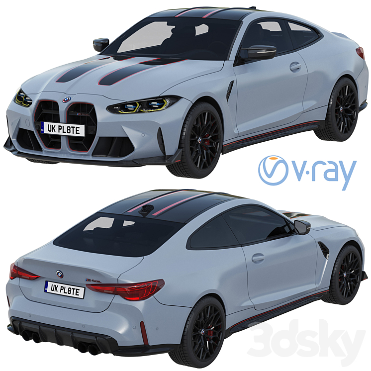 BMW M4 CSL 2022 3DS Max Model - thumbnail 2