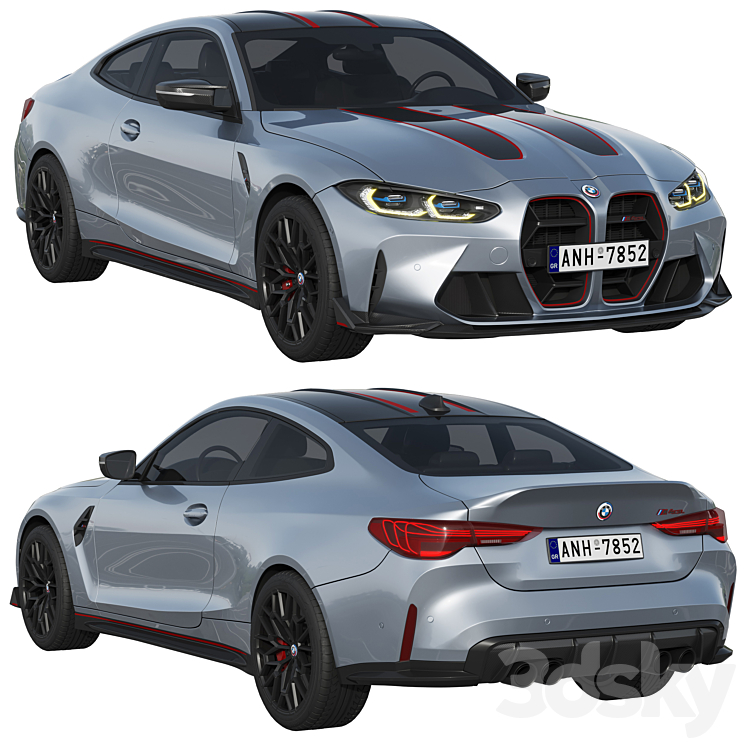 BMW M4 CSL 2022 3DS Max Model - thumbnail 1