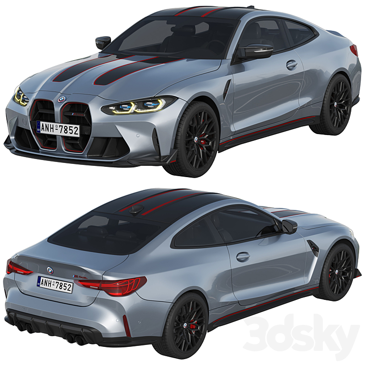 BMW M4 CSL 2022 3DS Max - thumbnail 2