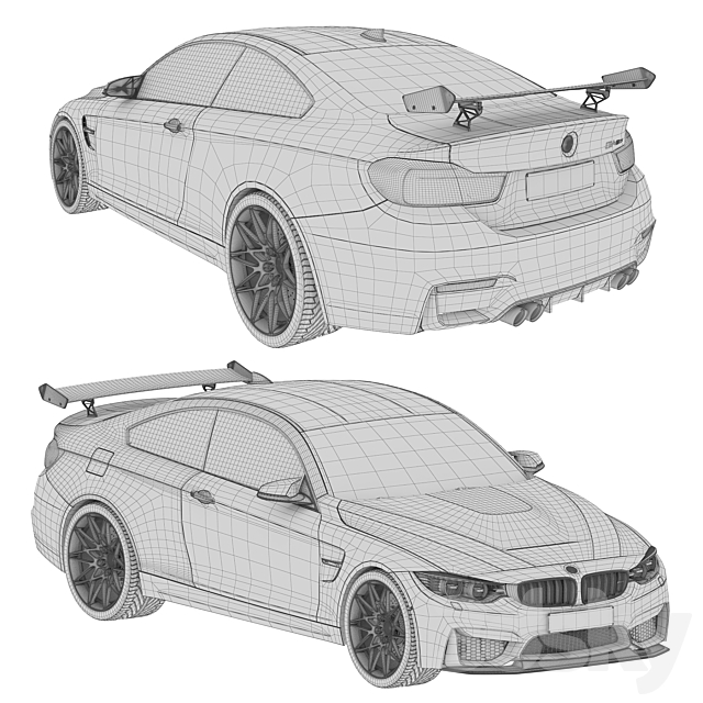 BMW M4 GTS 3DS Max Model - thumbnail 3