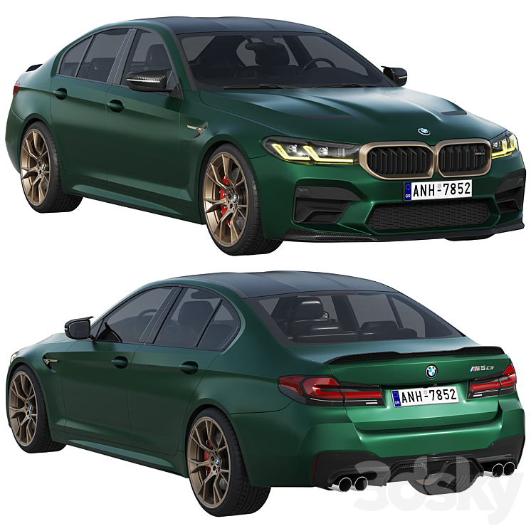 BMW M5 CS 2022 3DS Max Model - thumbnail 1