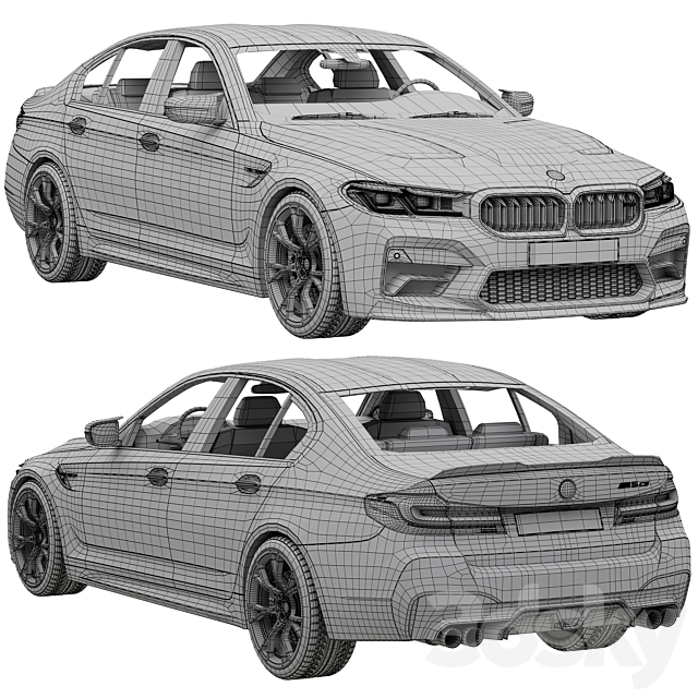 BMW M5 CS 2022 3DSMax File - thumbnail 5