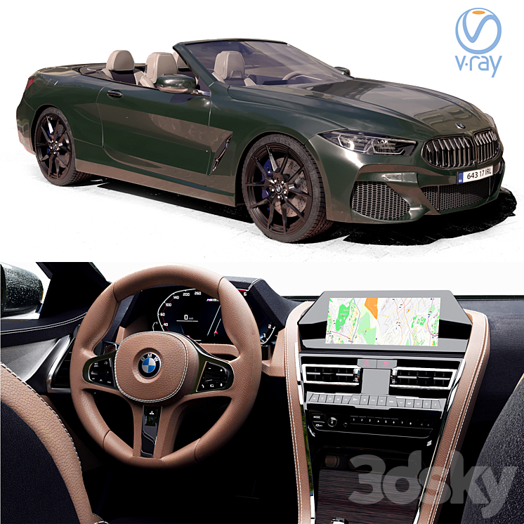 Bmw m850i convertible 3DS Max - thumbnail 1