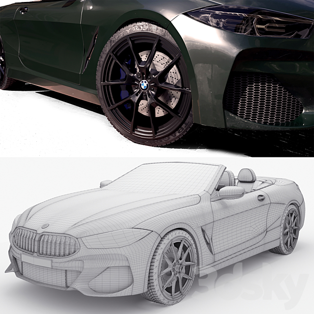 Bmw m850i convertible 3DSMax File - thumbnail 5