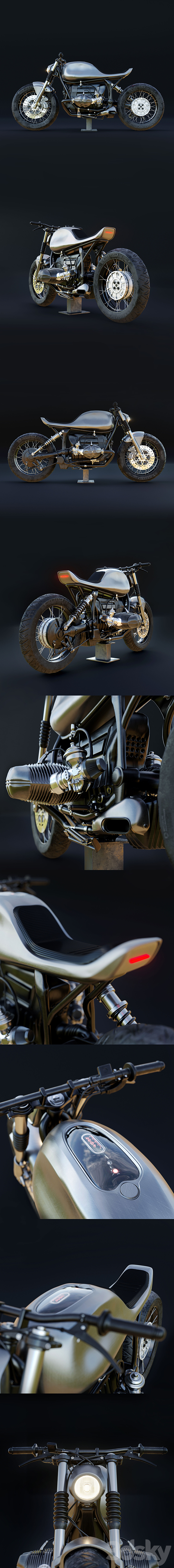 BMW R100R 3DS Max Model - thumbnail 2