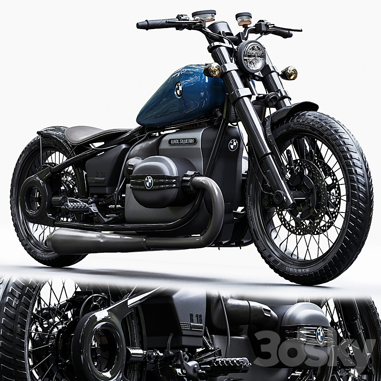 BMW R18 rubber 3DS Max Model - thumbnail 3