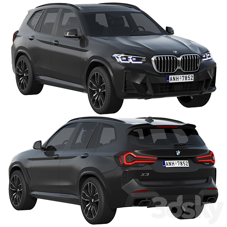 BMW X3 2022 3DS Max Model - thumbnail 1