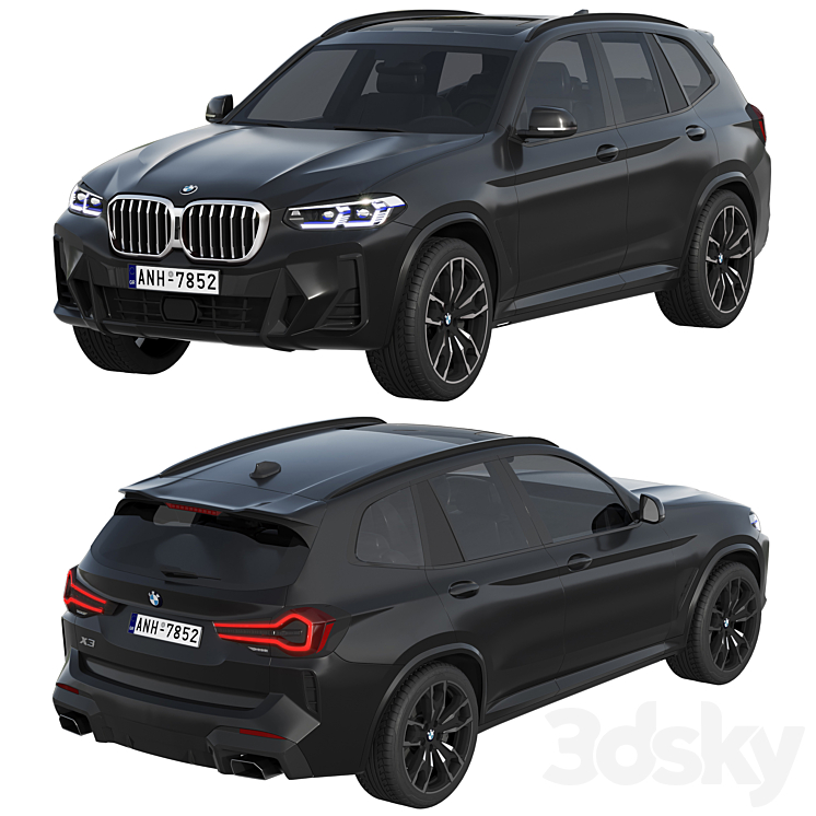 BMW X3 2022 3DS Max - thumbnail 2