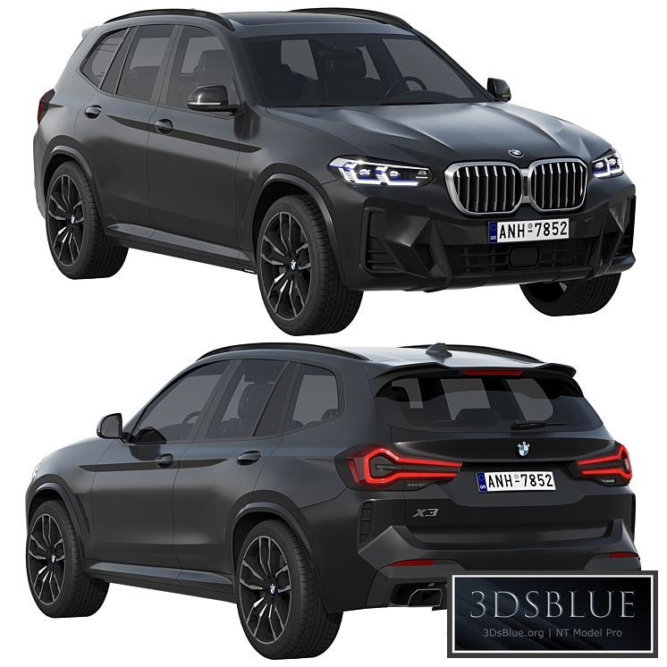 BMW X3 2022 3DS Max - thumbnail 3