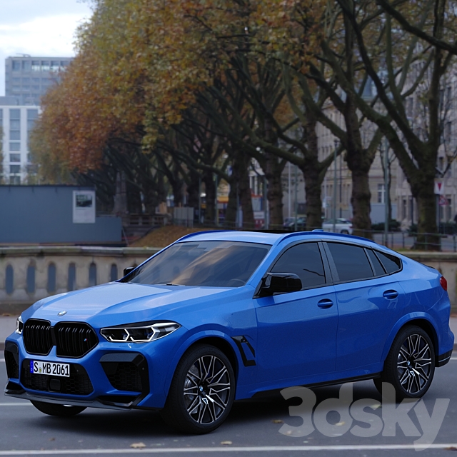 BMW X6 M Competition 3DS Max Model - thumbnail 2