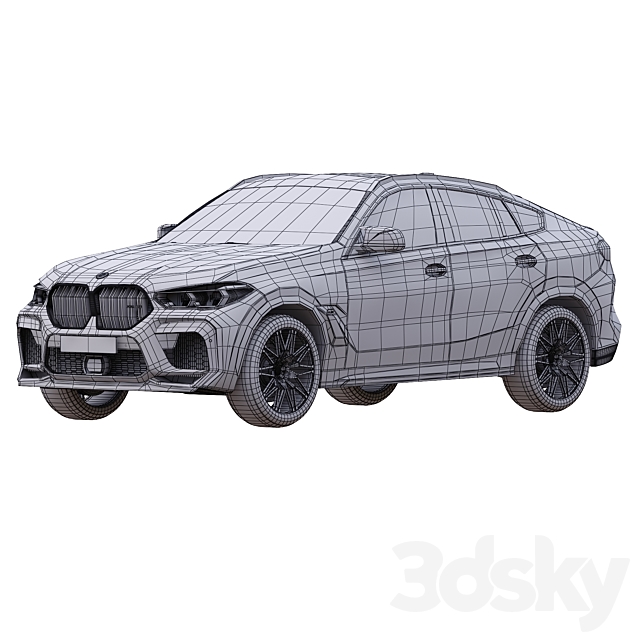 BMW X6 M Competition 3DS Max Model - thumbnail 3