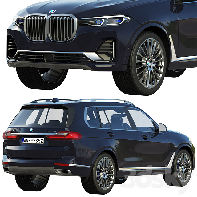 BMW X7 3DS Max Model - thumbnail 3