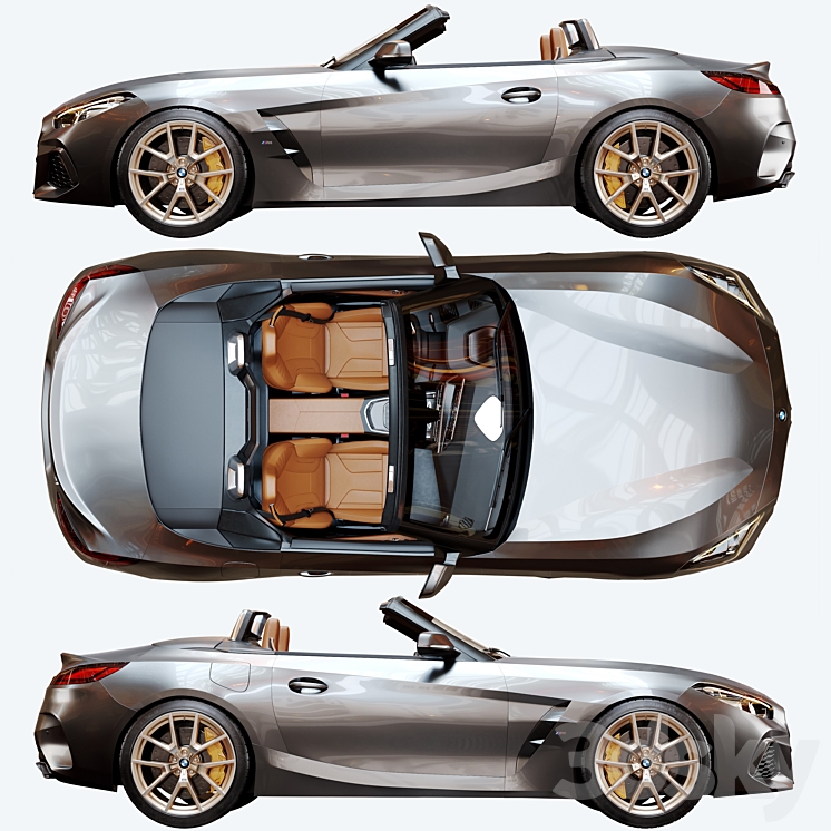 BMW Z4 M40I Roadster HQ Interior 3DS Max Model - thumbnail 2