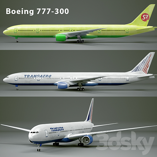 Boeing 777-300 3DSMax File - thumbnail 1