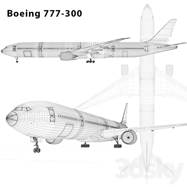 Boeing 777-300 3DSMax File - thumbnail 2