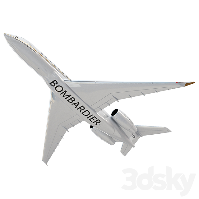 Bombardier Global 7500 aircraft 3ds Max - thumbnail 3