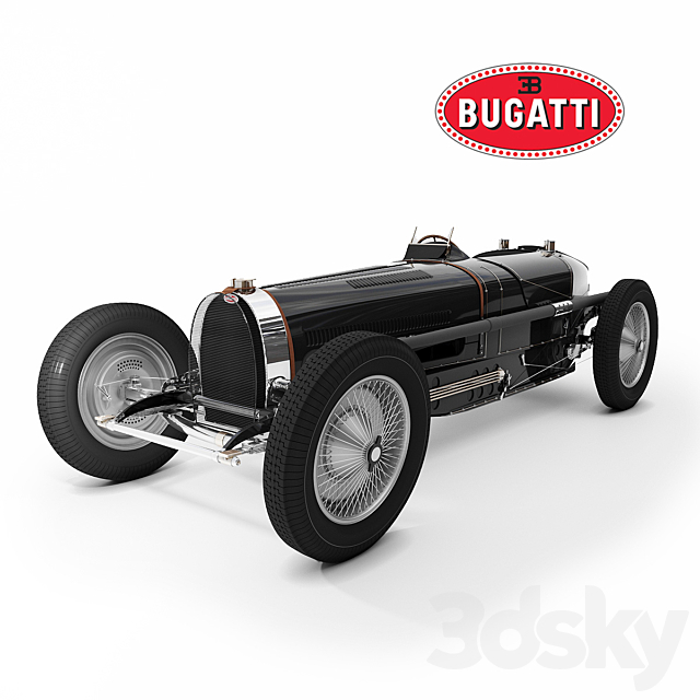 Bugatti Type 59 Grand Prix 1933 3DS Max Model - thumbnail 2