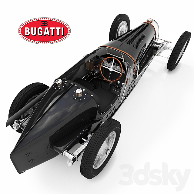 Bugatti Type 59 Grand Prix 1933 3DS Max Model - thumbnail 3