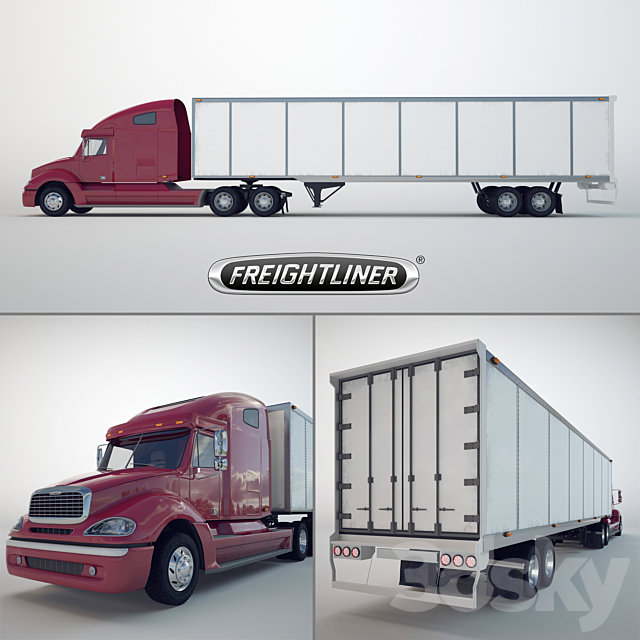 Bulk truck Freightliner Columbia 3ds Max - thumbnail 1