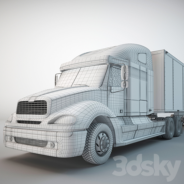 Bulk truck Freightliner Columbia 3ds Max - thumbnail 2