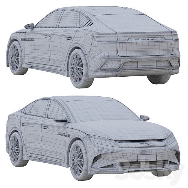 BYD Han EV 2023 3DS Max Model - thumbnail 4