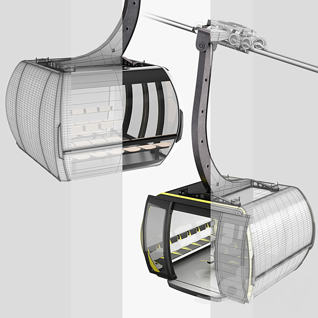 Cableway 3S Cabin CWA ATRIA for cableway 3DS Max Model - thumbnail 3