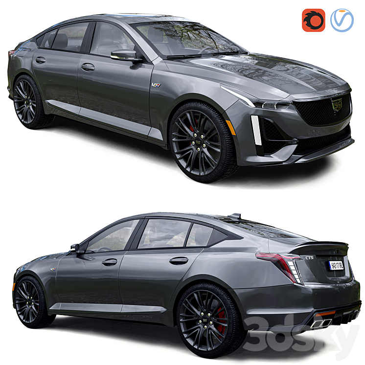 Cadillac CT5 3DS Max Model - thumbnail 1