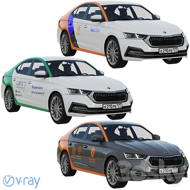 Carsharing Skoda Octavia 3DSMax File - thumbnail 3