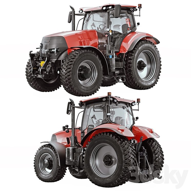 CASE 3 Tractor 3DS Max Model - thumbnail 1