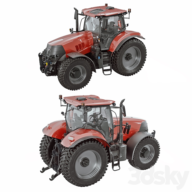 CASE 3 Tractor 3DS Max Model - thumbnail 2